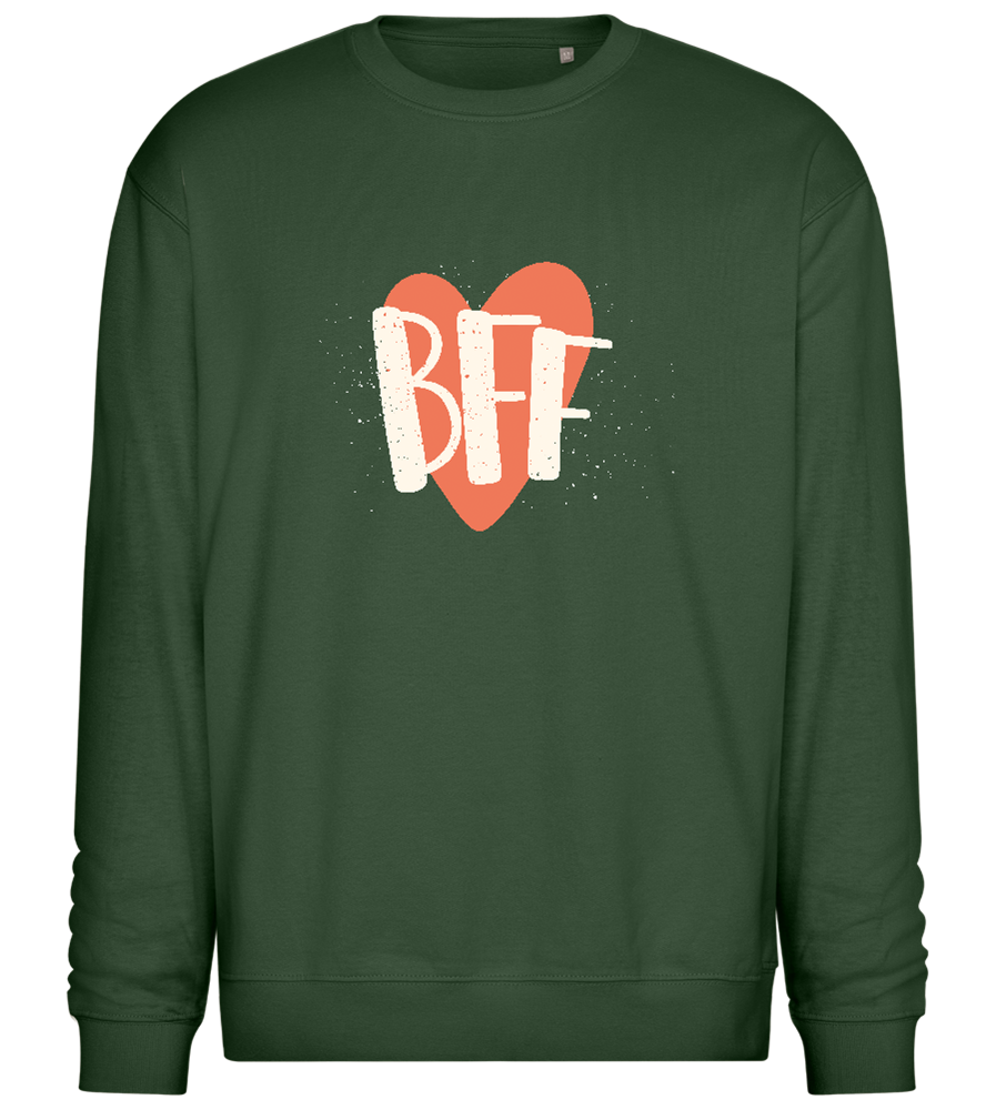 BFF Heart Design - Comfort Essential Unisex Sweater_GREEN BOTTLE_front