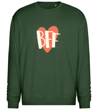 BFF Heart Design - Comfort Essential Unisex Sweater_GREEN BOTTLE_front