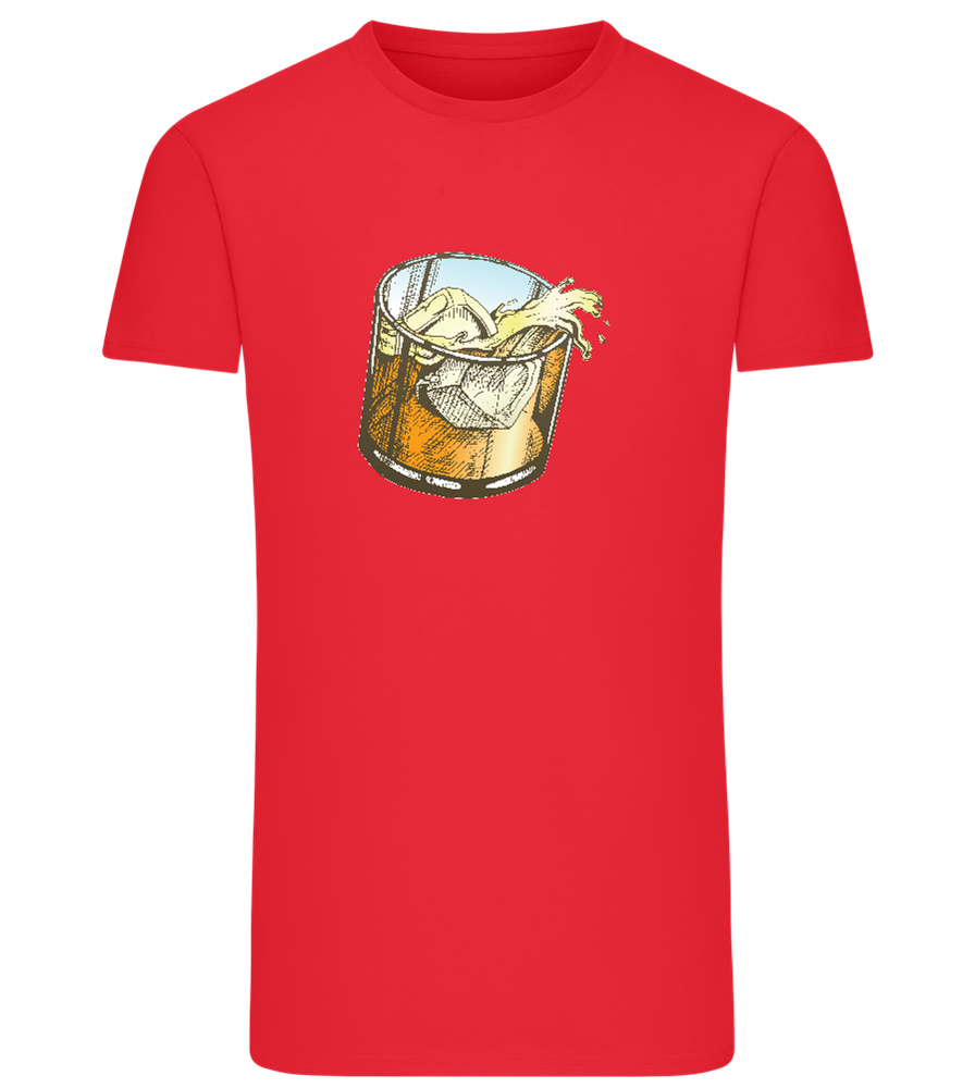 Whiskey Glass Design - Comfort men's fitted t-shirt_BRIGHT RED_front