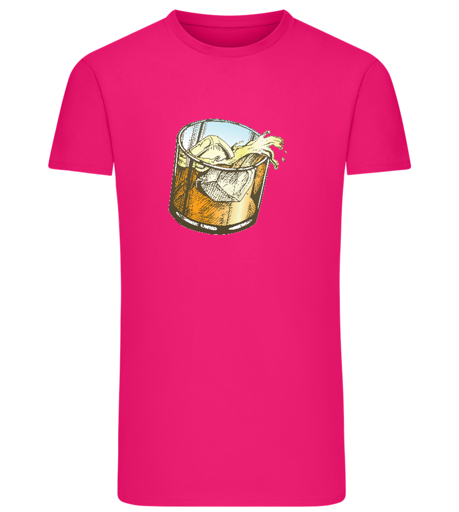 Whiskey Glass Design - Comfort men's fitted t-shirt_FUCHSIA_front