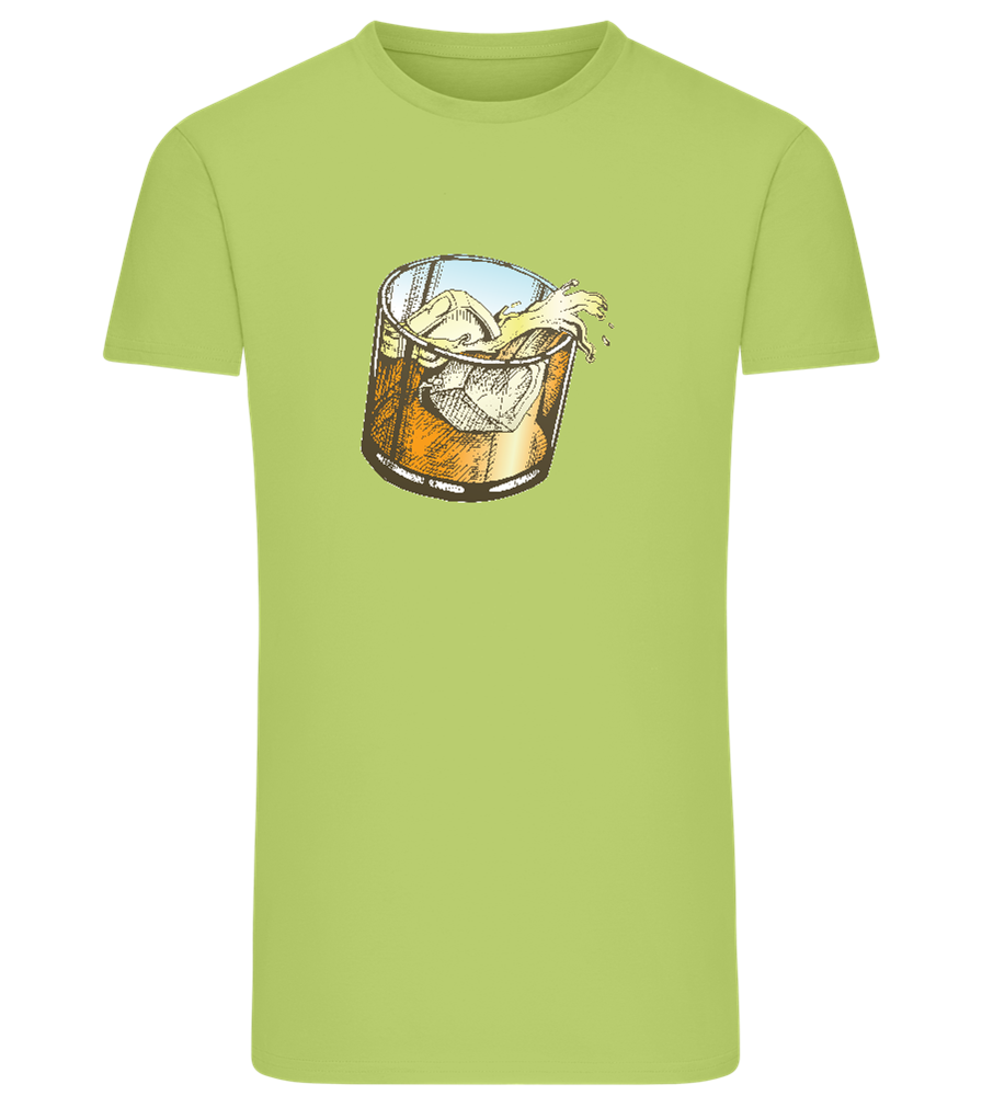 Whiskey Glass Design - Comfort men's fitted t-shirt_GREEN APPLE_front