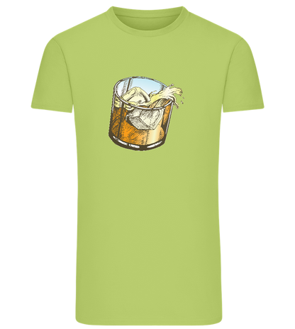 Whiskey Glass Design - Comfort men's fitted t-shirt_GREEN APPLE_front