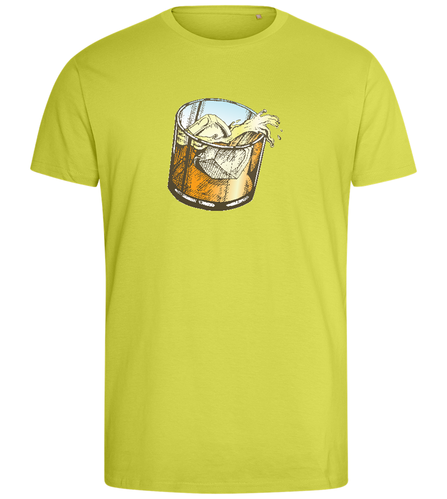 Whiskey Glass Design - Comfort men's fitted t-shirt_GREEN APPLE_front