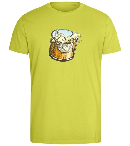 Whiskey Glass Design - Comfort men's fitted t-shirt_GREEN APPLE_front