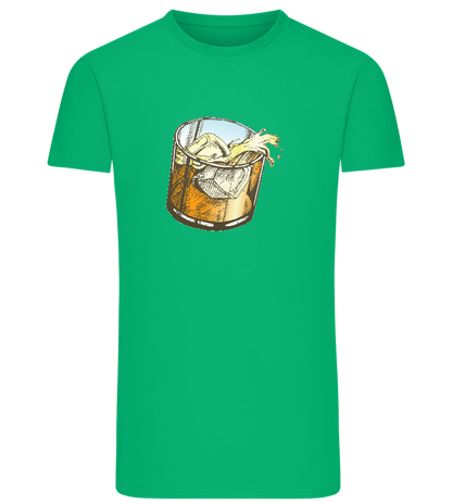 Whiskey Glass Design - Comfort men's fitted t-shirt_MEADOW GREEN_front