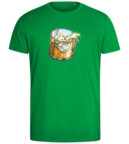 Whiskey Glass Design - Comfort men's fitted t-shirt_MEADOW GREEN_front