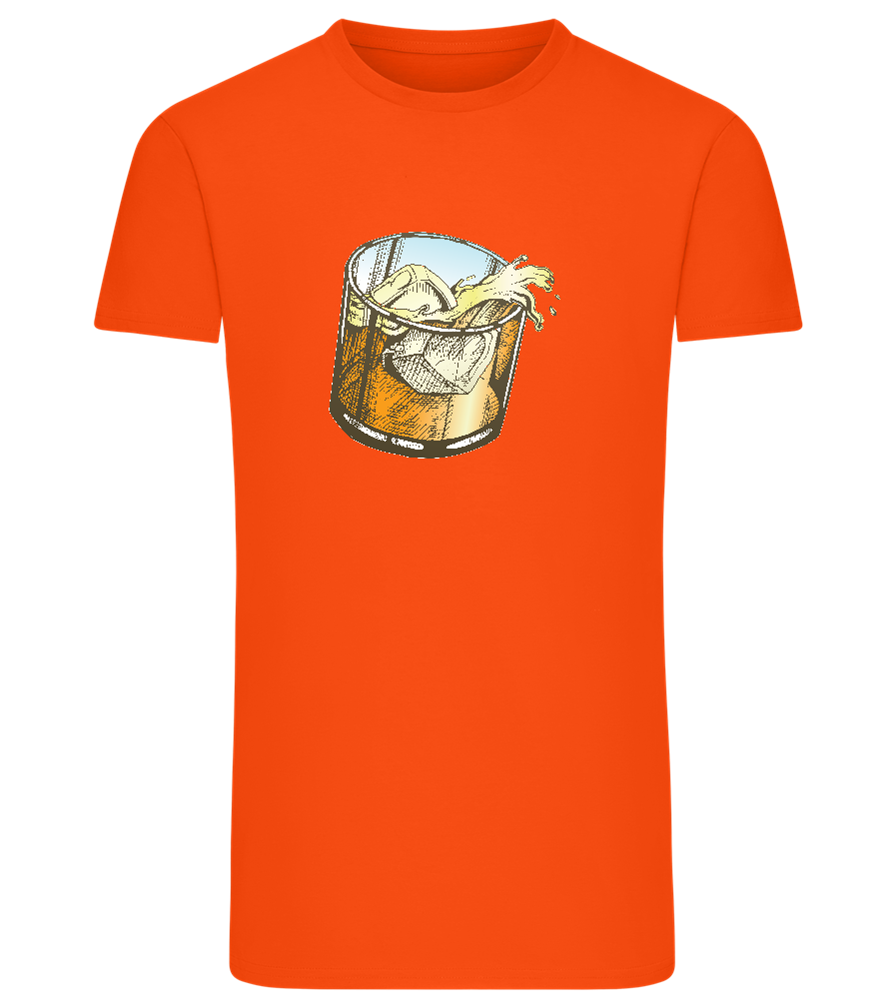 Whiskey Glass Design - Comfort men's fitted t-shirt_ORANGE_front