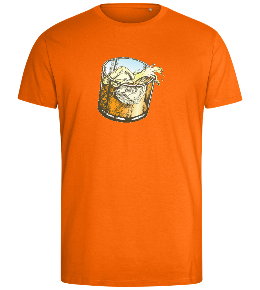 Whiskey Glass Design - Comfort men's fitted t-shirt_ORANGE_front