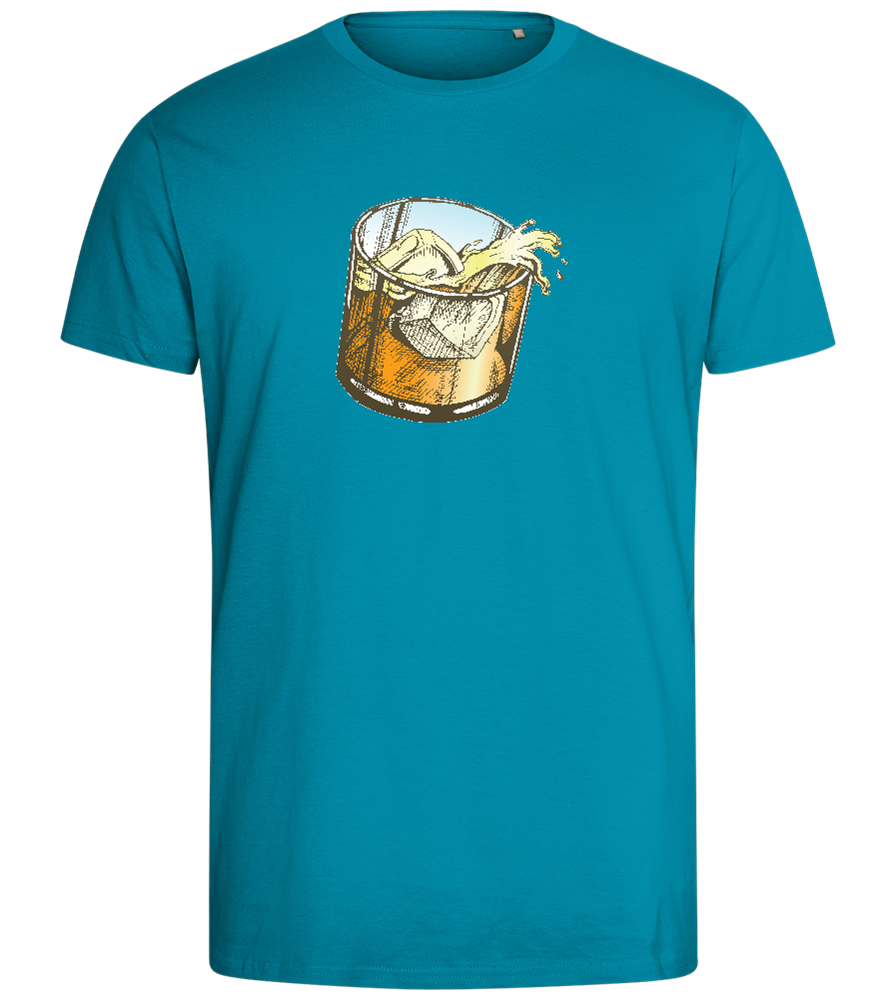 Whiskey Glass Design - Comfort men's fitted t-shirt_TURQUOISE_front