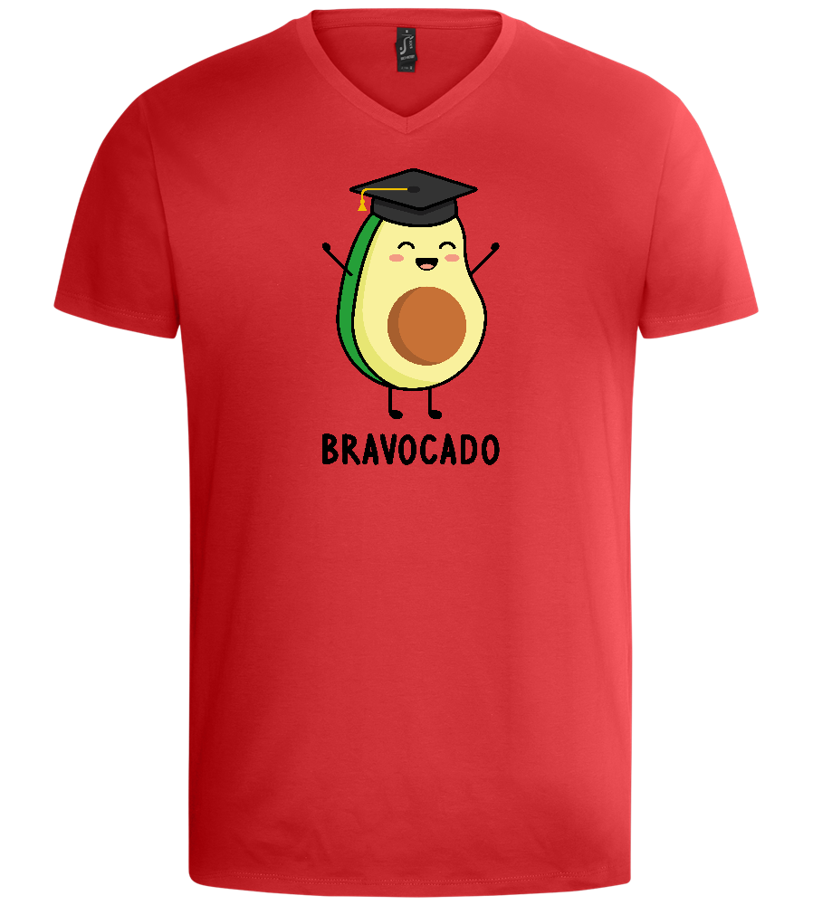 Graduation Bravocado Design - Basic men's v-neck t-shirt_RED_front