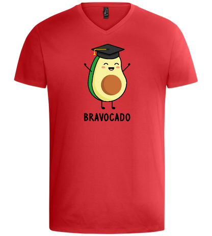 Graduation Bravocado Design - Basic men's v-neck t-shirt_RED_front