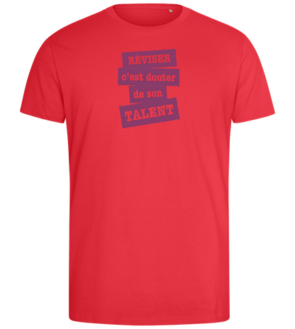 Réviser c'est Douter de Son Talent Design - Comfort men's fitted t-shirt_BRIGHT RED_front