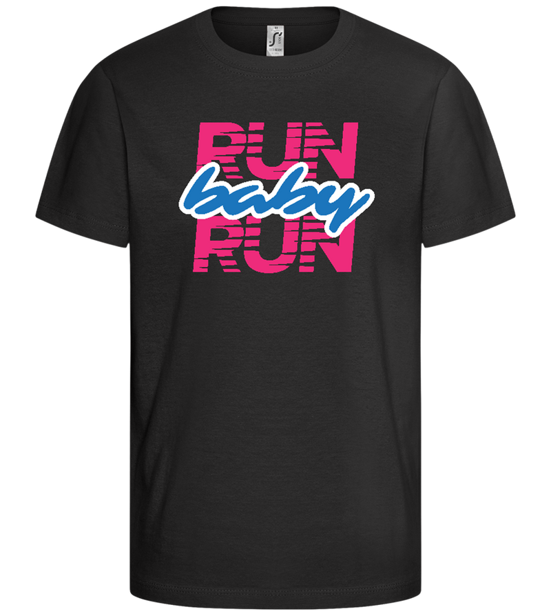 Run Baby Run Design - Comfort girls' t-shirt_DEEP BLACK_front