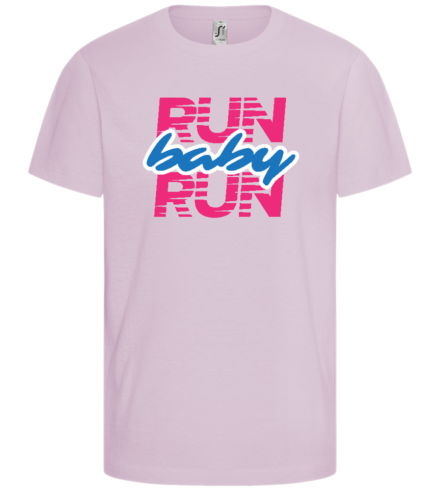 Run Baby Run Design - Comfort girls' t-shirt_MEDIUM PINK_front