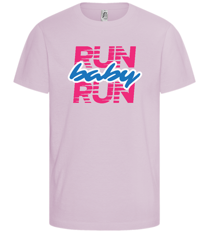 Run Baby Run Design - Comfort girls' t-shirt_MEDIUM PINK_front