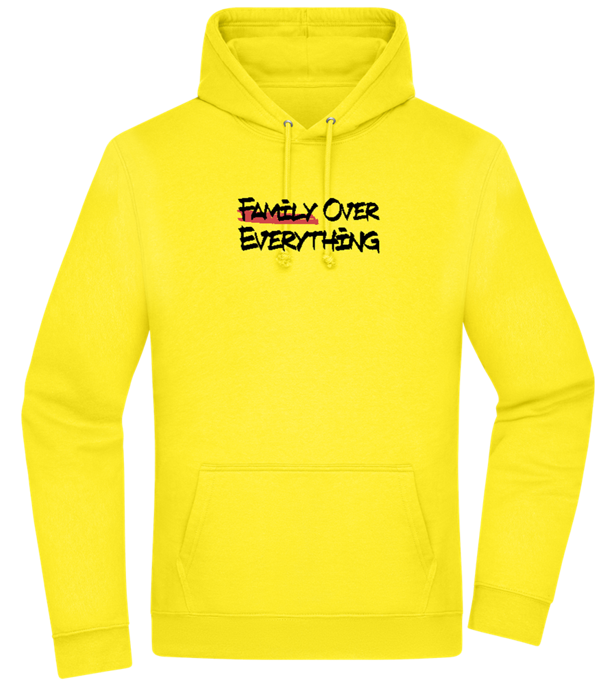 Family over Everything Design - Premium Essential Unisex Hoodie_YELLOW_front