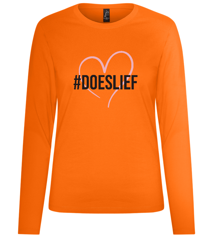 Doeslief Hartje Design - Premium Women´s long sleeve t-shirt_ORANGE_front