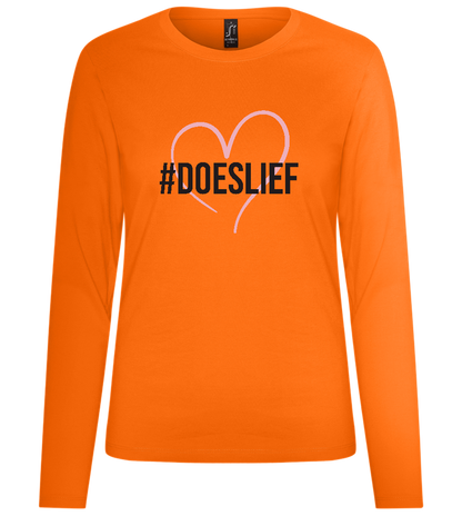 Doeslief Hartje Design - Premium Women´s long sleeve t-shirt_ORANGE_front