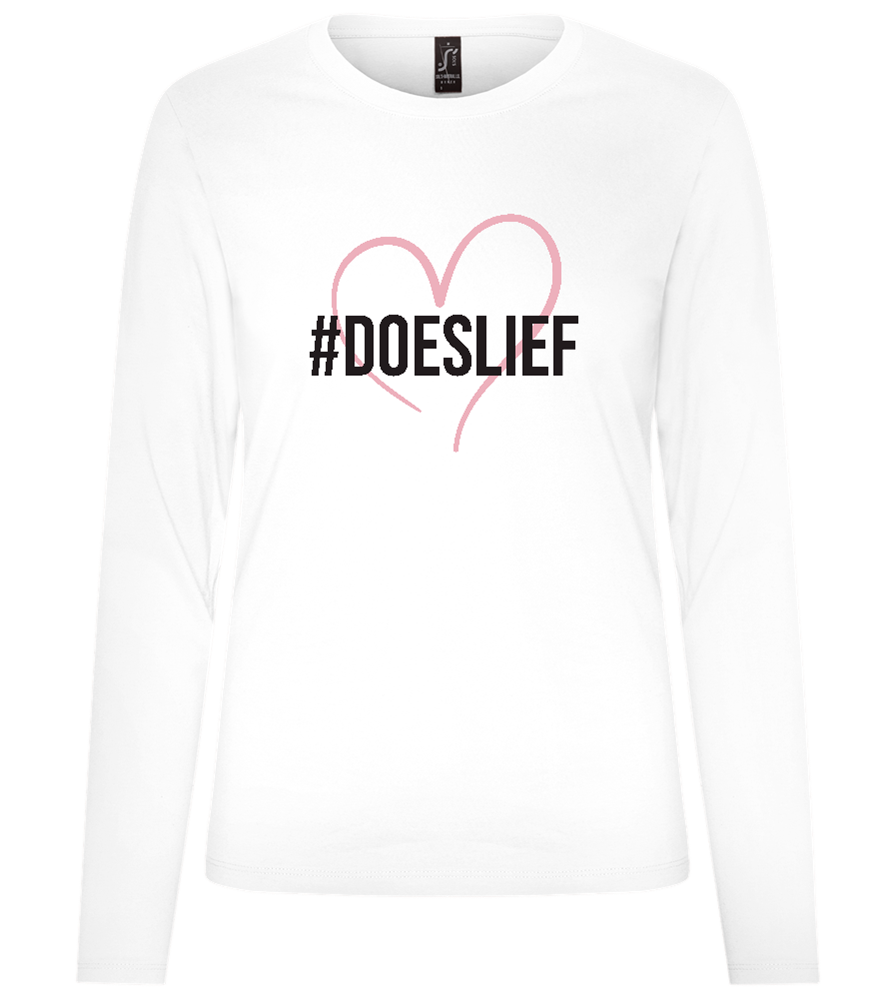 Doeslief Hartje Design - Premium Women´s long sleeve t-shirt_WHITE_front