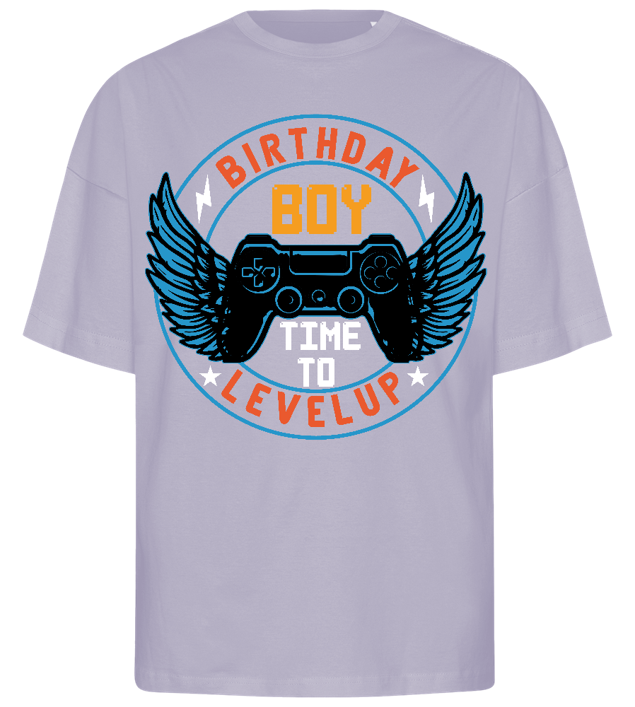 Level Up Birthday Boy Design - Premium men's oversized t-shirt_LILAK_front