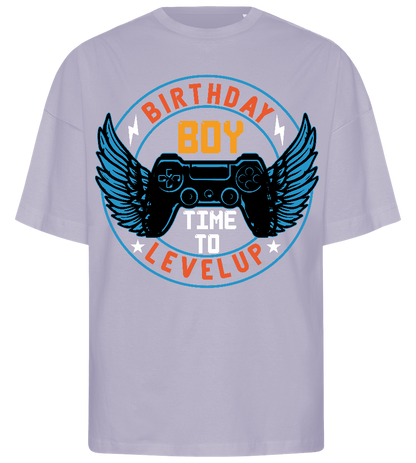 Level Up Birthday Boy Design - Premium men's oversized t-shirt_LILAK_front