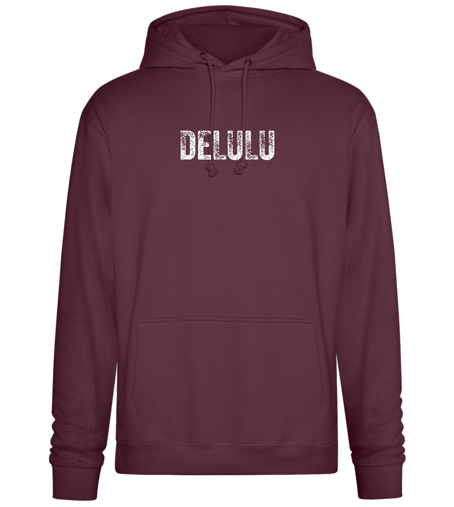 Delulu Design - Premium Essential Unisex Hoodie_BORDEAUX_front