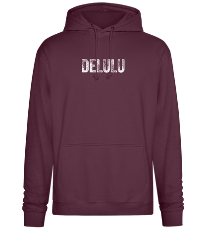 Delulu Design - Premium Essential Unisex Hoodie_BORDEAUX_front