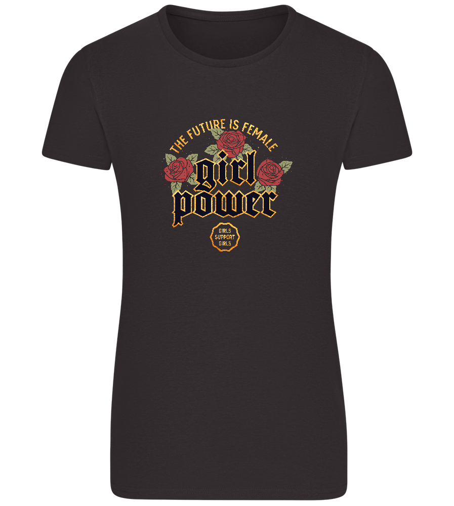 Girl Power Design - Basic women's fitted t-shirt_DEEP BLACK_front