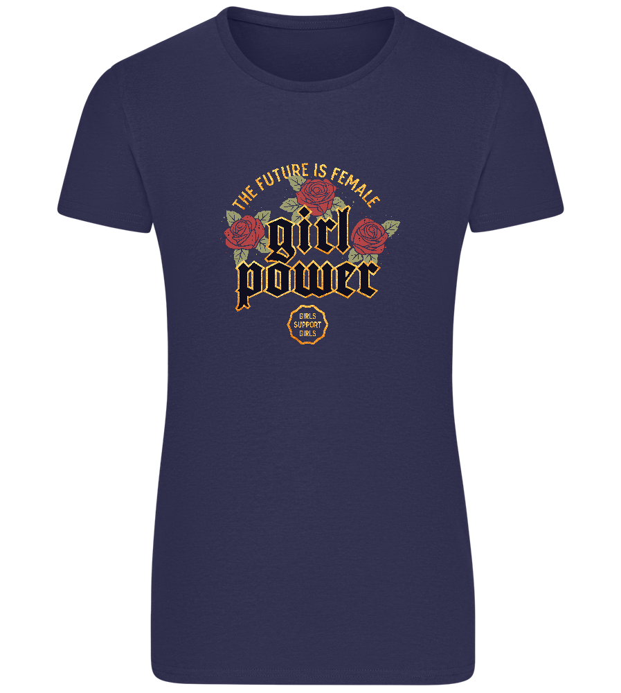 Girl Power Design - Basic women's fitted t-shirt_FRENCH NAVY_front