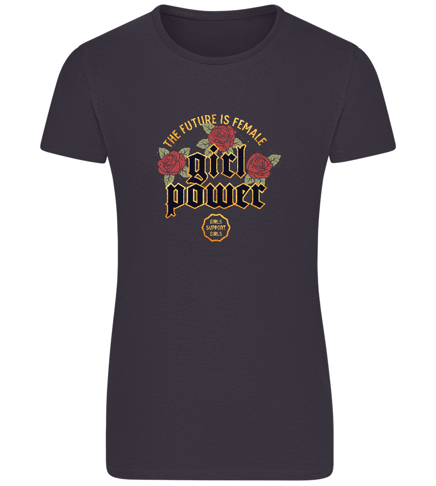 Girl Power Design - Basic women's fitted t-shirt_MOUSE GREY_front