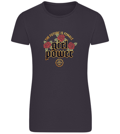 Girl Power Design - Basic women's fitted t-shirt_MOUSE GREY_front