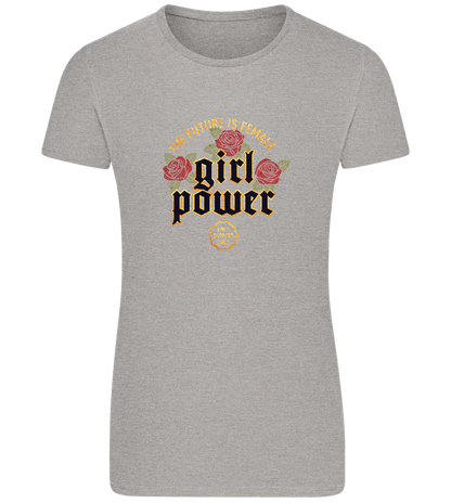 Girl Power Design - Basic women's fitted t-shirt_ORION GREY_front