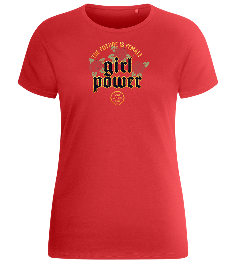 Girl Power Design - Basic women's fitted t-shirt_RED_front