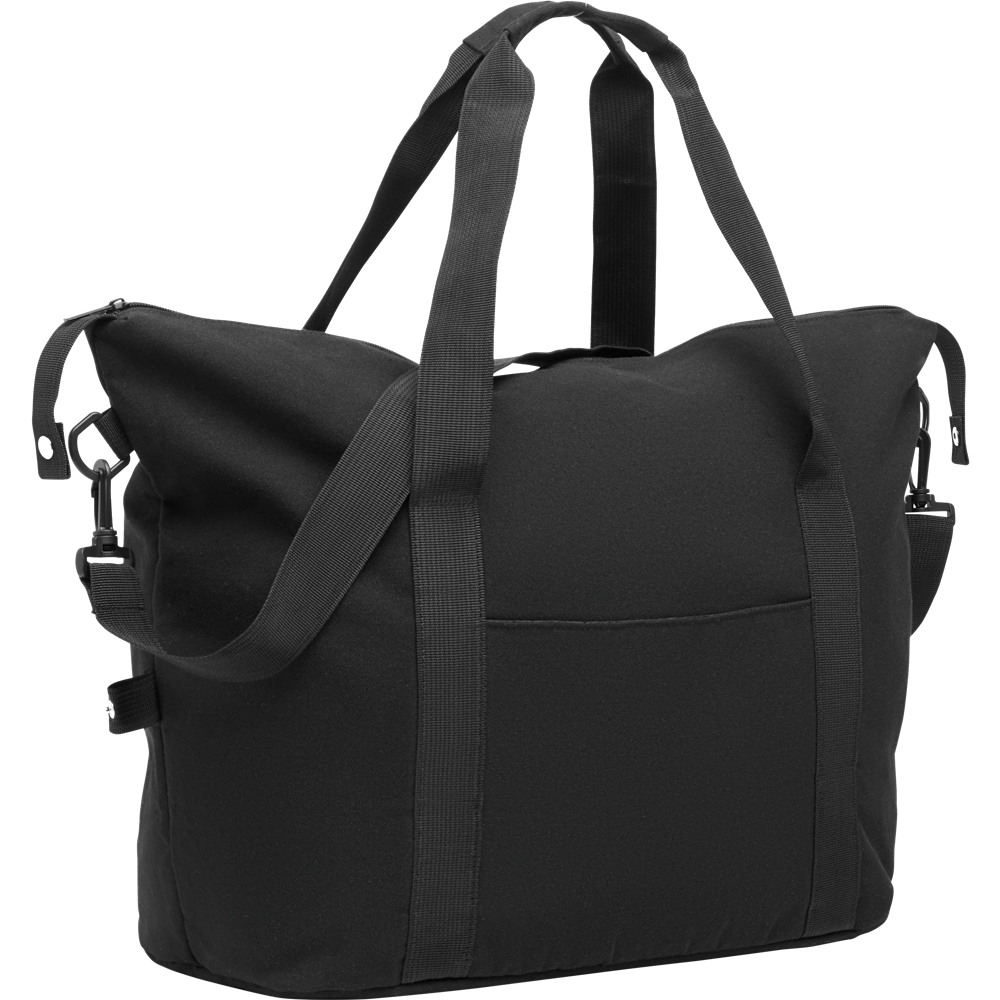 Weekend Bag in Recycled Material_BLACK_DETAILEDIMAGE_front_1