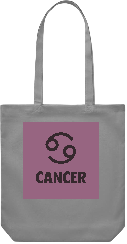 Zodiac Cancer Design - Premium Canvas colored cotton shopping bag_GREY_front