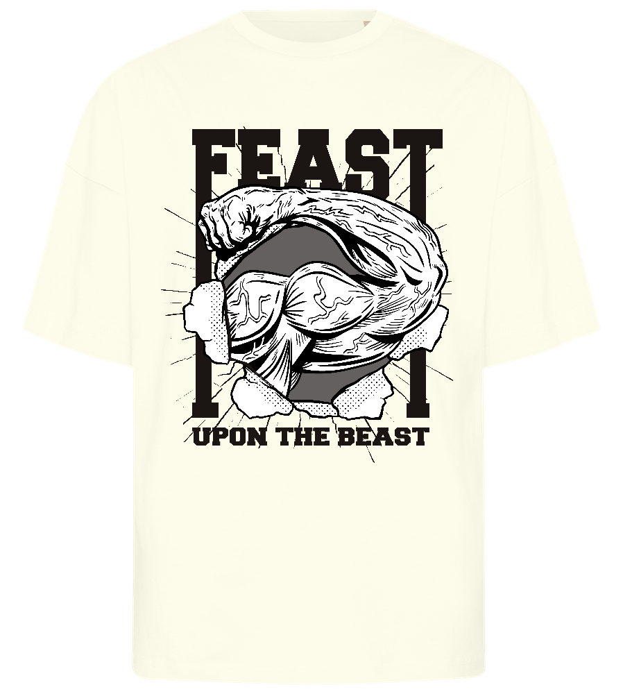 Feast upon the Beast Design - Premium men's oversized t-shirt_OFF-WHITE_front