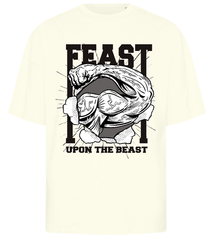 Feast upon the Beast Design - Premium men's oversized t-shirt_OFF-WHITE_front