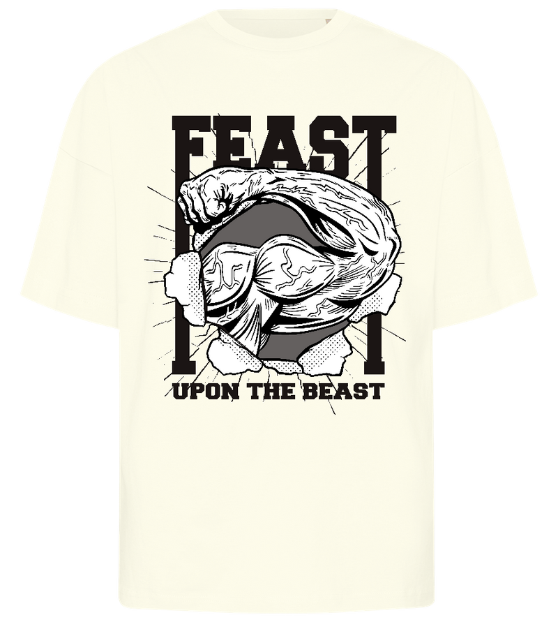 Feast upon the Beast Design - Premium men's oversized t-shirt_OFF-WHITE_front