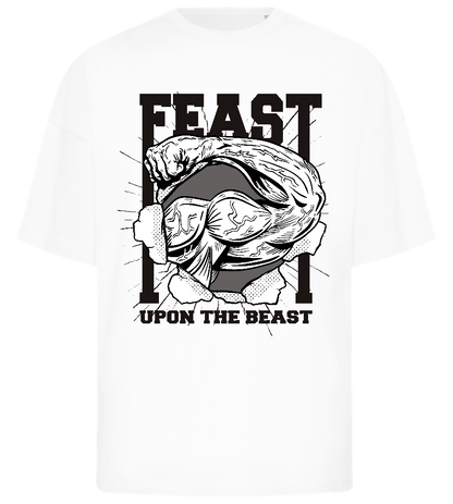 Feast upon the Beast Design - Premium men's oversized t-shirt_WHITE_front