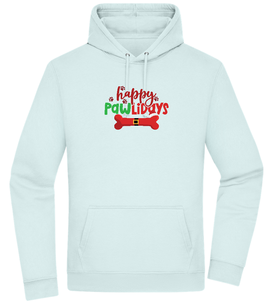 Happy Pawlidays Design - Premium Essential Unisex Hoodie_ARCTIC BLUE_front