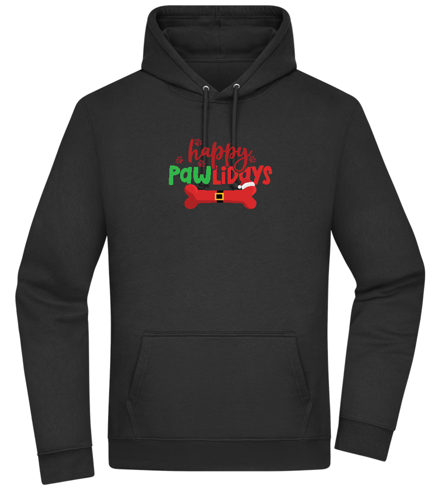 Happy Pawlidays Design - Premium Essential Unisex Hoodie_BLACK_front