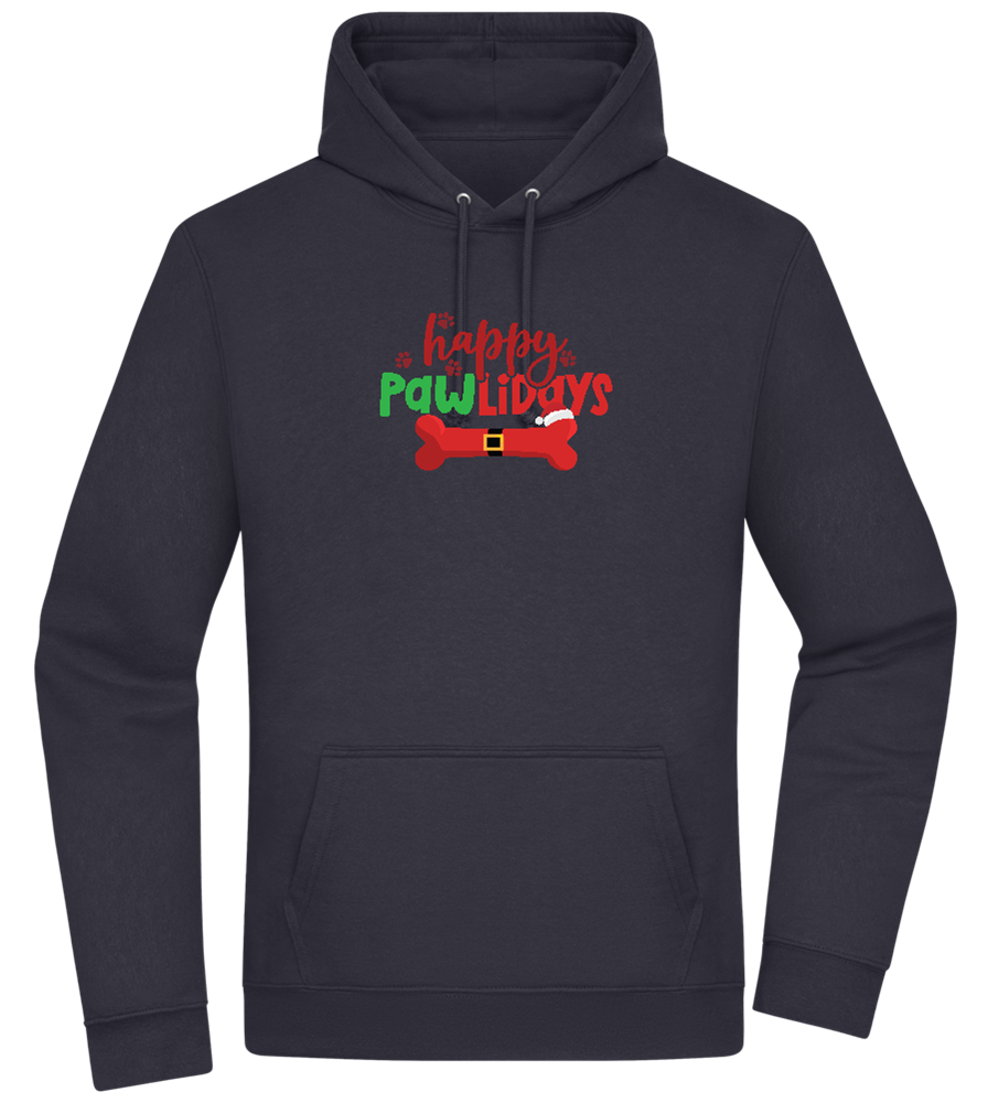 Happy Pawlidays Design - Premium Essential Unisex Hoodie_FRENCH NAVY_front