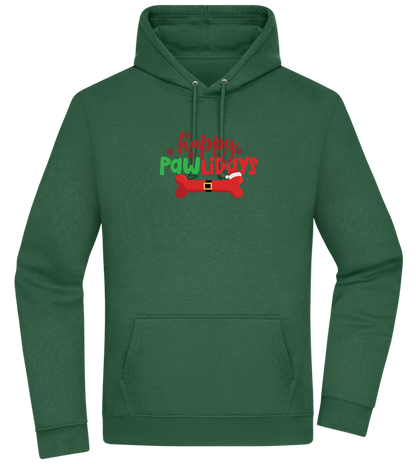 Happy Pawlidays Design - Premium Essential Unisex Hoodie_GREEN BOTTLE_front