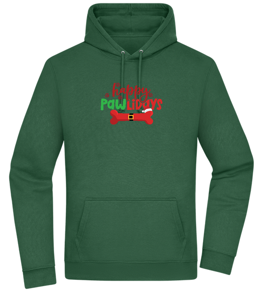 Happy Pawlidays Design - Premium Essential Unisex Hoodie_GREEN BOTTLE_front