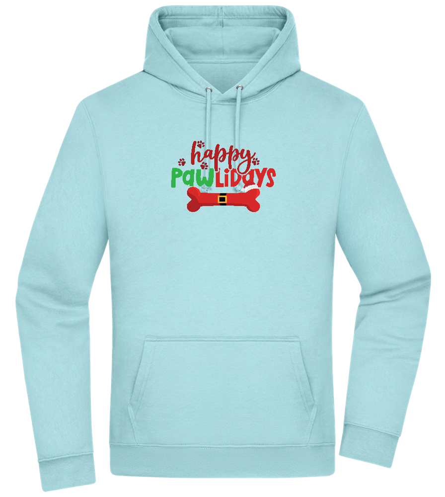 Happy Pawlidays Design - Premium Essential Unisex Hoodie_POOL BLUE_front