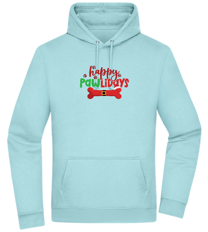 Happy Pawlidays Design - Premium Essential Unisex Hoodie_POOL BLUE_front