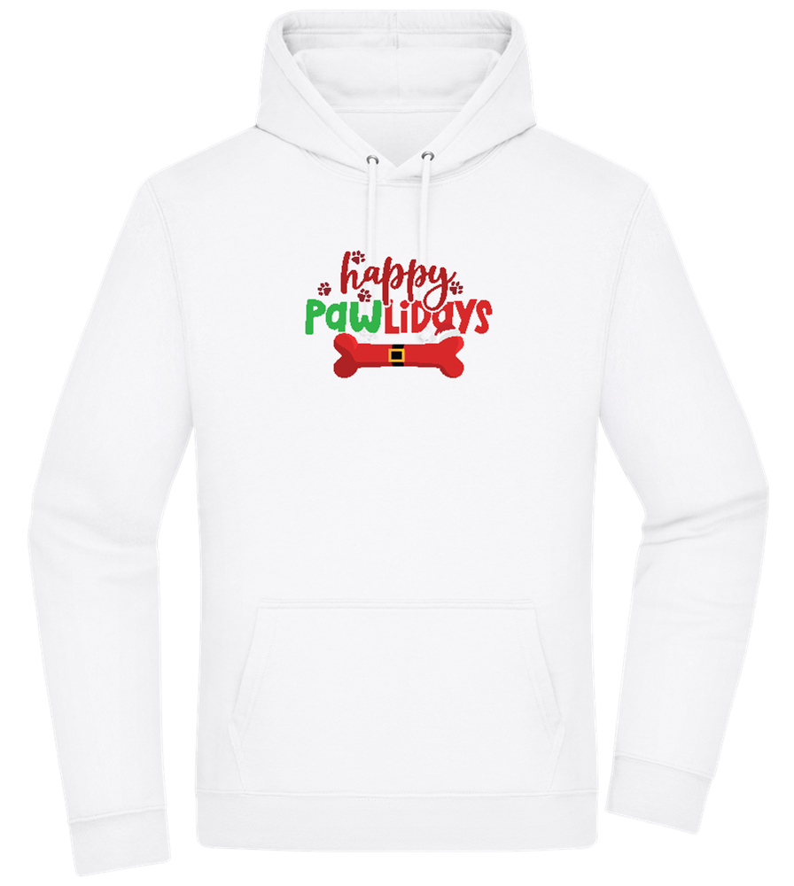 Happy Pawlidays Design - Premium Essential Unisex Hoodie_WHITE_front