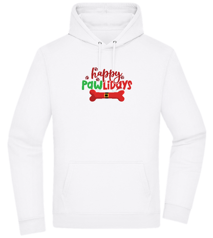 Happy Pawlidays Design - Premium Essential Unisex Hoodie_WHITE_front