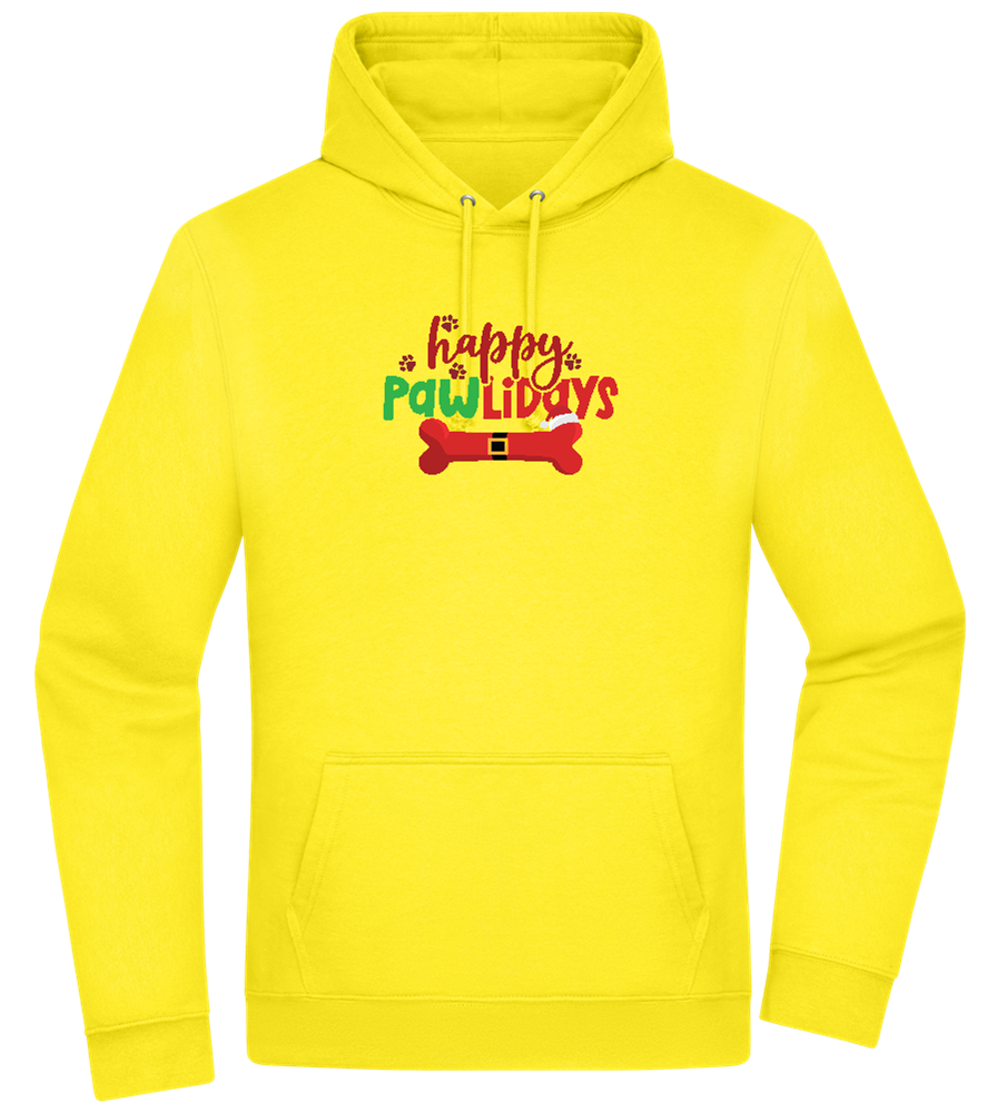 Happy Pawlidays Design - Premium Essential Unisex Hoodie_YELLOW_front