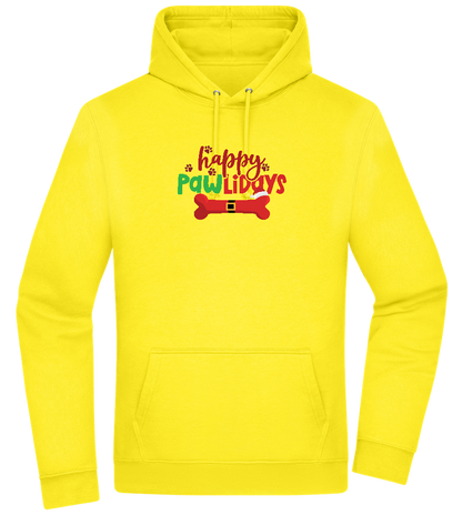 Happy Pawlidays Design - Premium Essential Unisex Hoodie_YELLOW_front